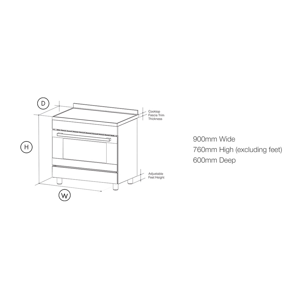 Artusi 90cm Freestanding Stainless Steel Induction Oven AFI902X - Design 10