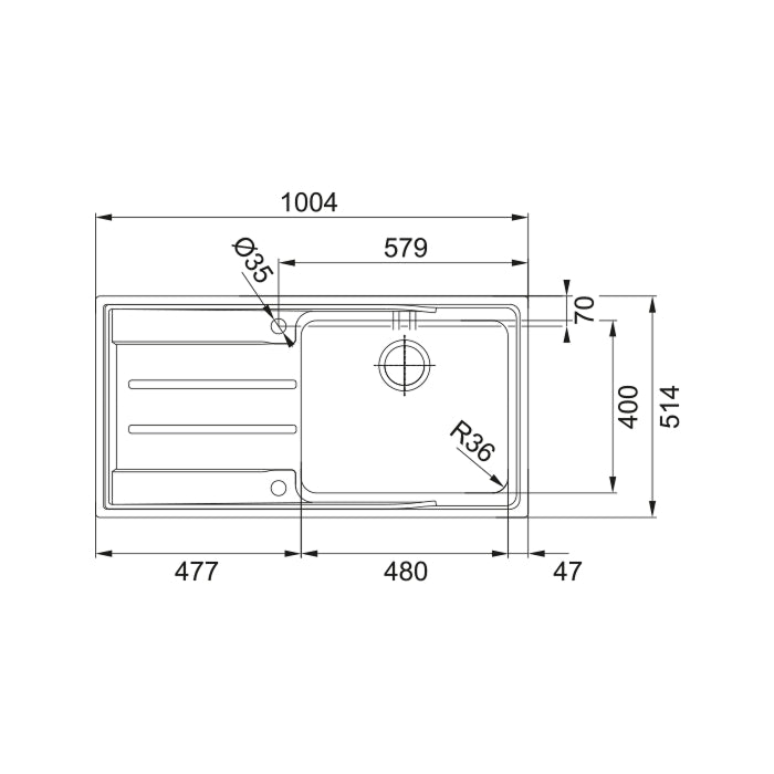 Franke Aton Single Bowl Drainer Sink - Design 10