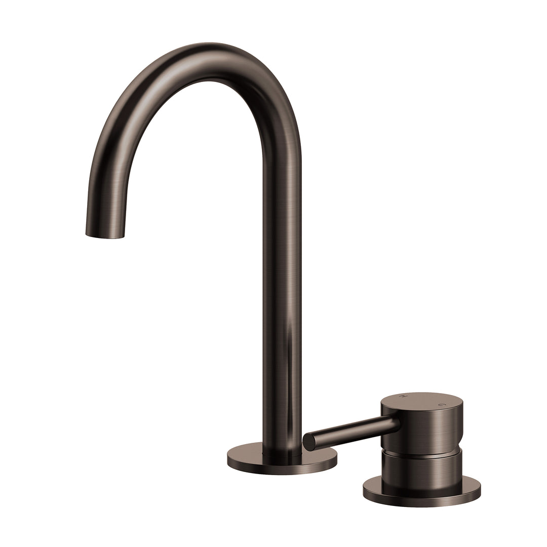 Axus Pin 2 Hole Basin Mixer Fixed Arch Spout Dark Bronze / 22.7 x 12.7Cm