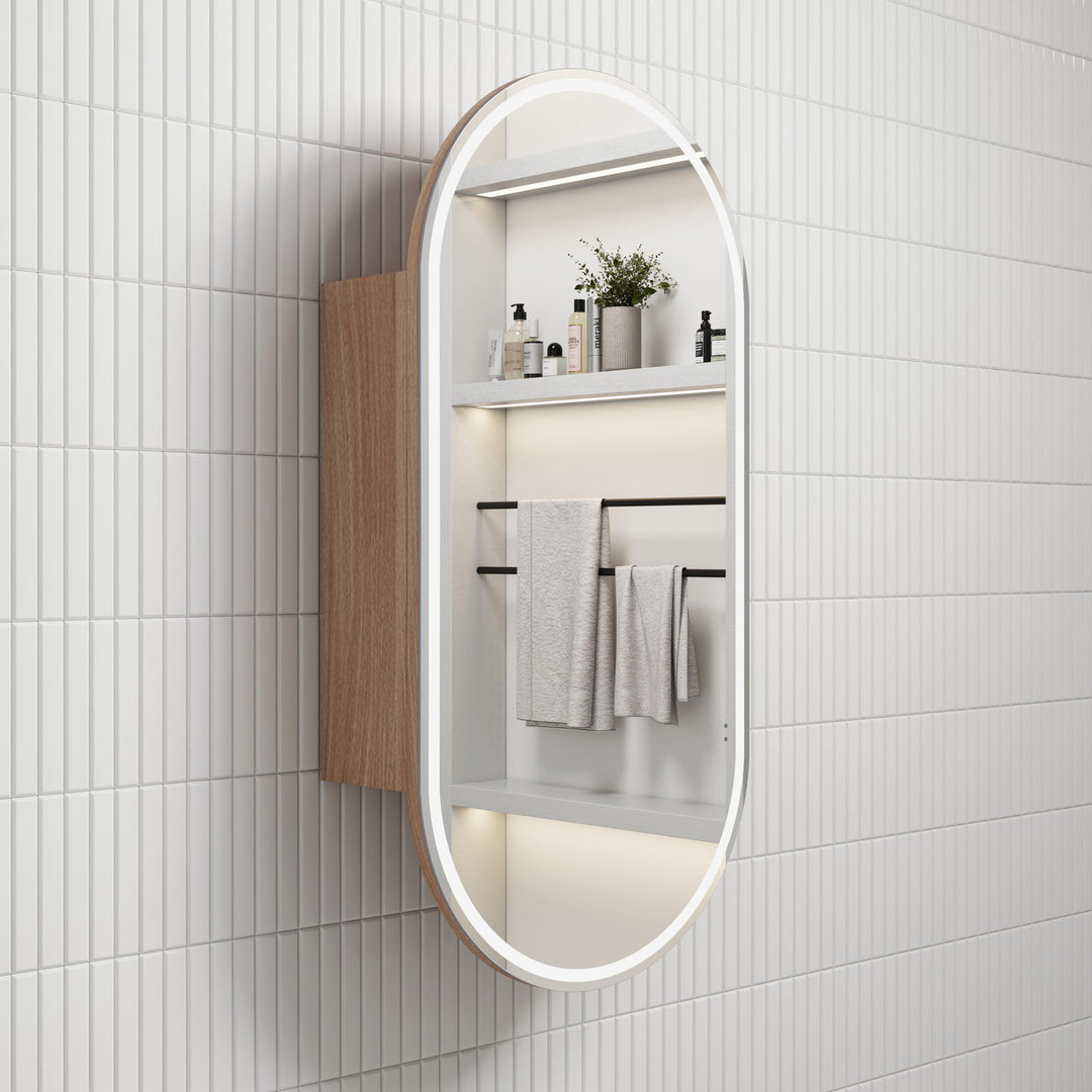 Aulic Beau Monde Oblong LED Frameless Shaving Cabinet 450 x 900mm