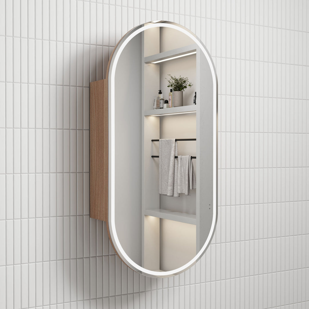 Aulic Beau Monde Oblong LED Frameless Shaving Cabinet 450 x 900mm