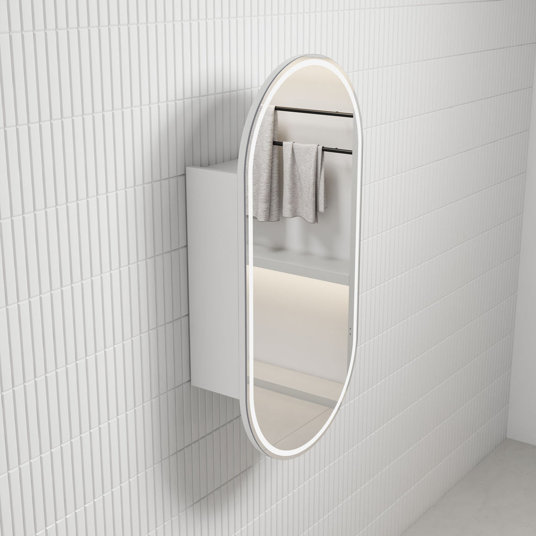 Aulic Beau Monde Oblong LED Frameless Shaving Cabinet 450 x 900mm