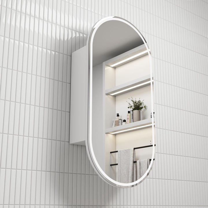 Aulic Beau Monde Oblong LED Frameless Shaving Cabinet 450 x 900mm
