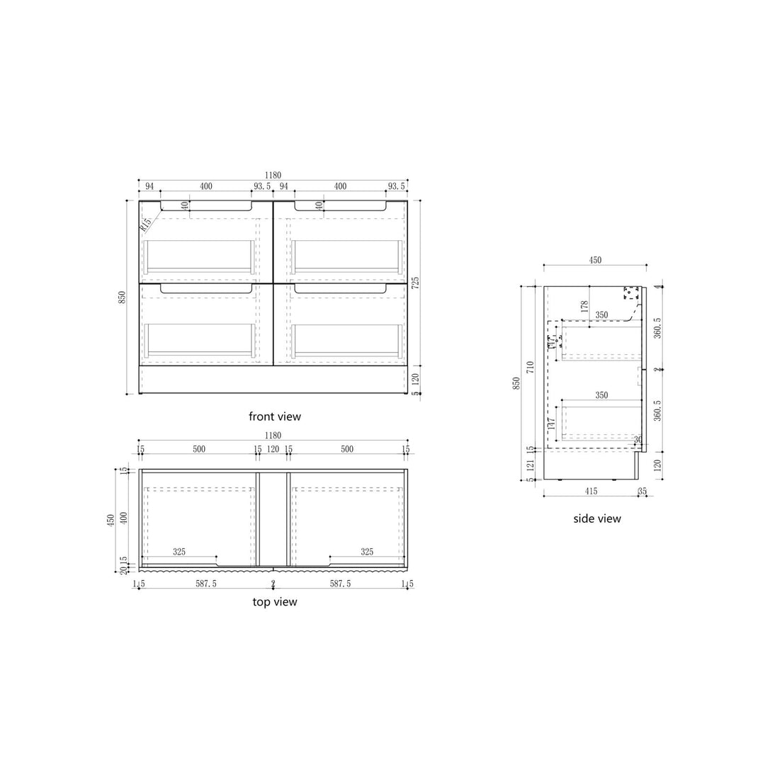 Aulic Lovina Floor Standing Vanity - 1200mm - Design 10