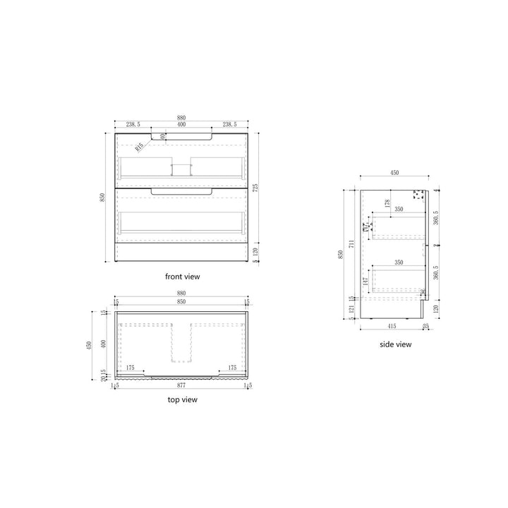 Aulic Lovina Floor Standing Vanity - 900mm - Design 10