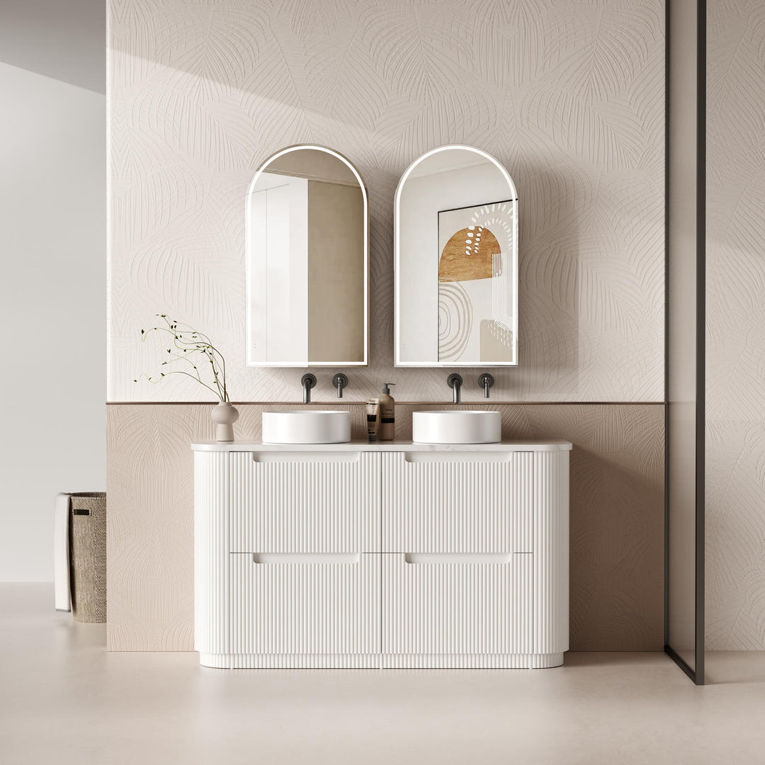 Aulic Curva Floor Standing Double Vanity - 1500mm - Design 10