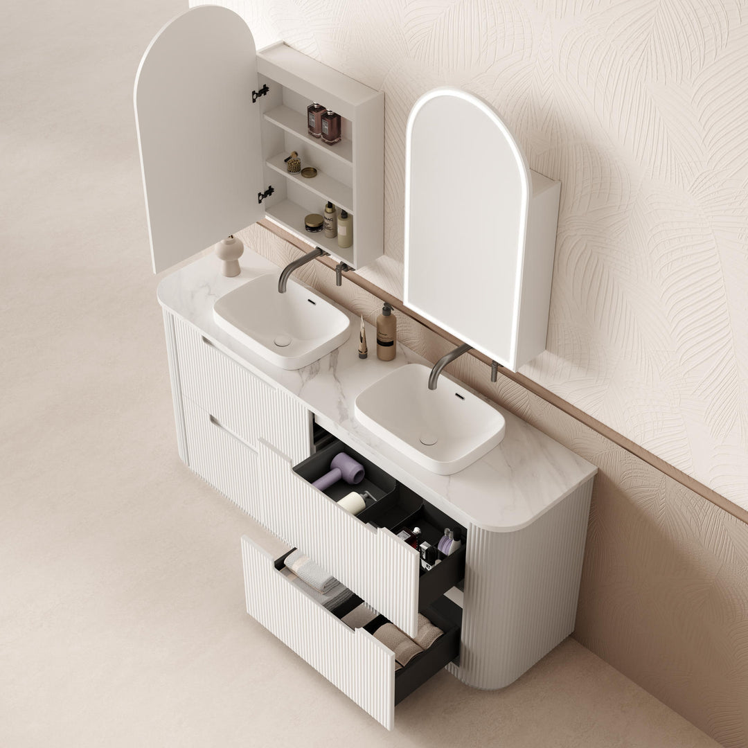 Aulic Curva Floor Standing Double Vanity - 1800mm - Design 10