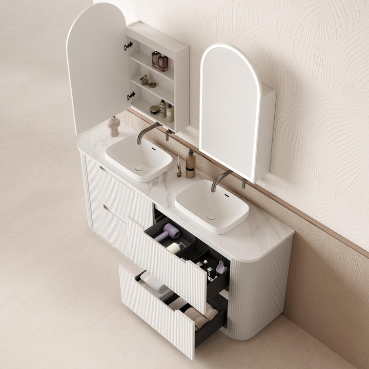 Aulic Curva Floor Standing Double Vanity - 1800mm - Design 10