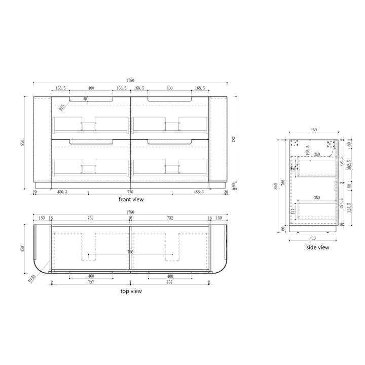 Aulic Varcelli Floor Standing Double Vanity - 1800mm - Design 10