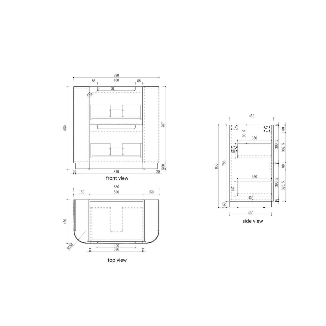 Aulic Varcelli Floor Standing Vanity - 900mm - Design 10