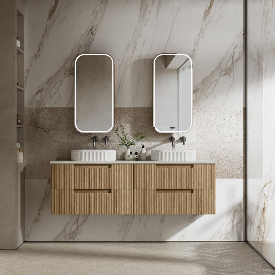 Aulic Lovina Tier Wall Hung Double Vanity - 1800mm - Design 10