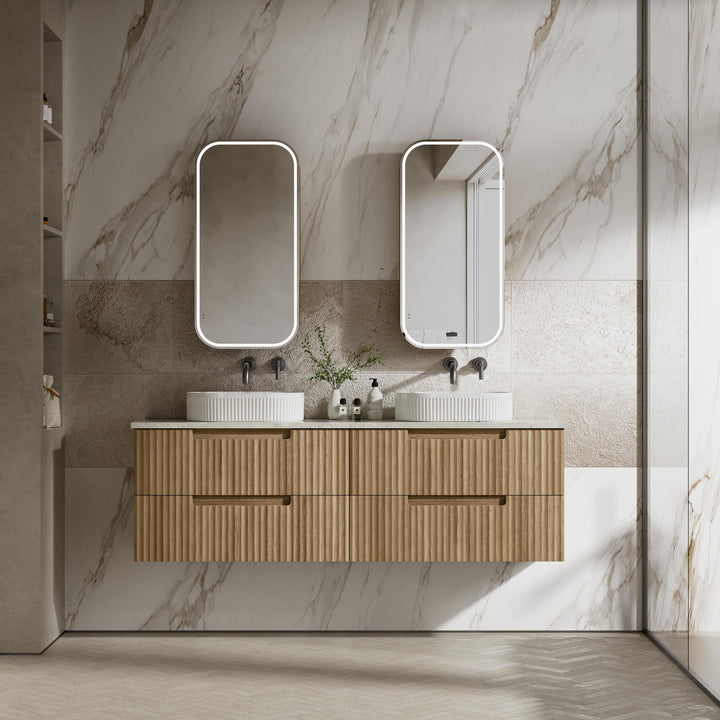 Aulic Lovina Tier Wall Hung Double Vanity - 1800mm - Design 10
