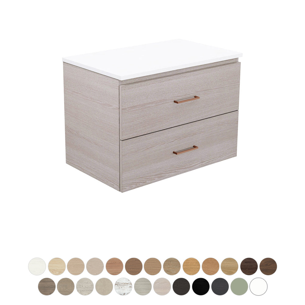 Fienza Carmen All Drawer 750 Wall Hung Vanity Solid Surface Top