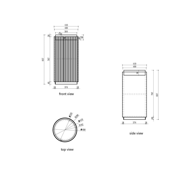 Aulic Civaro Floor Standing Pillar Vanity - 420mm - Design 10