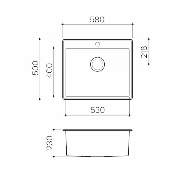 Caroma 45L Square Single Laundry Tub