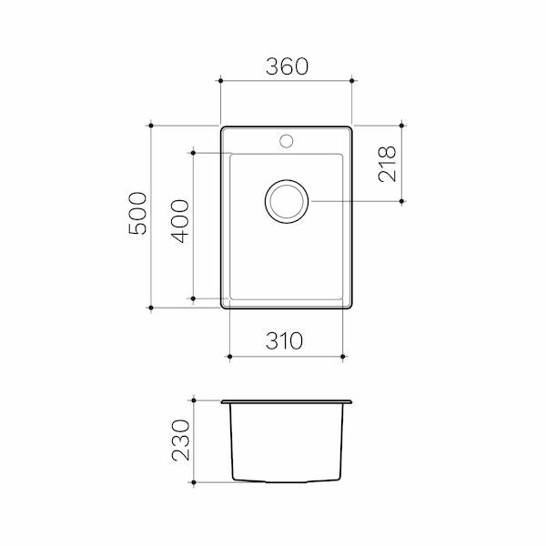 Caroma 25L Square Single Laundry Tub