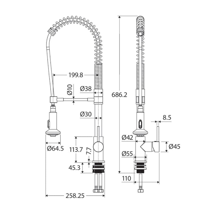 Fienza Shilo Coil Pull Out Sink Mixer