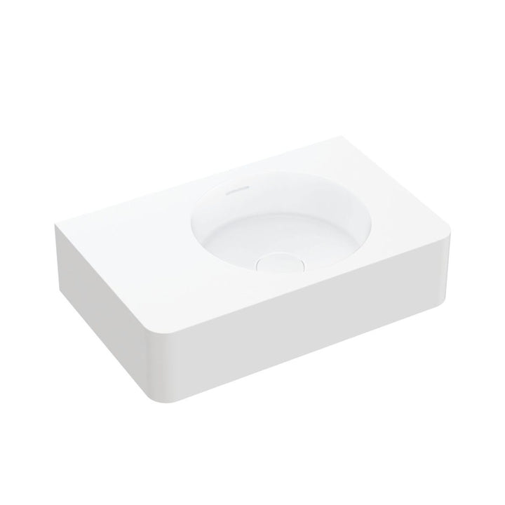 Fienza Encanto 470 Solid Surface Wall Basin Overflow 470mm x 300mm