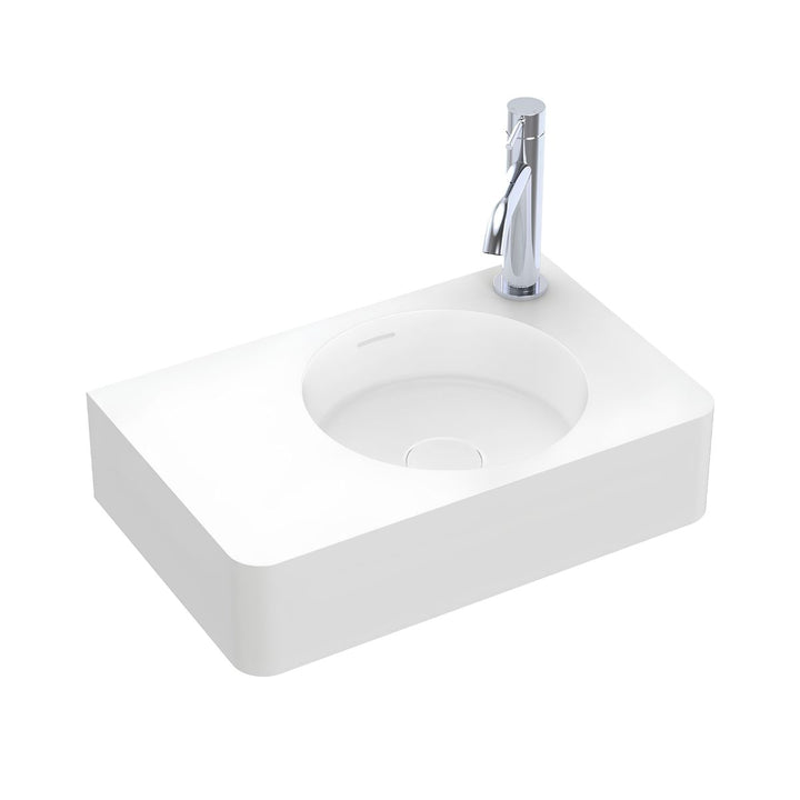 Fienza Encanto 470 Solid Surface Wall Basin Overflow 470mm x 300mm