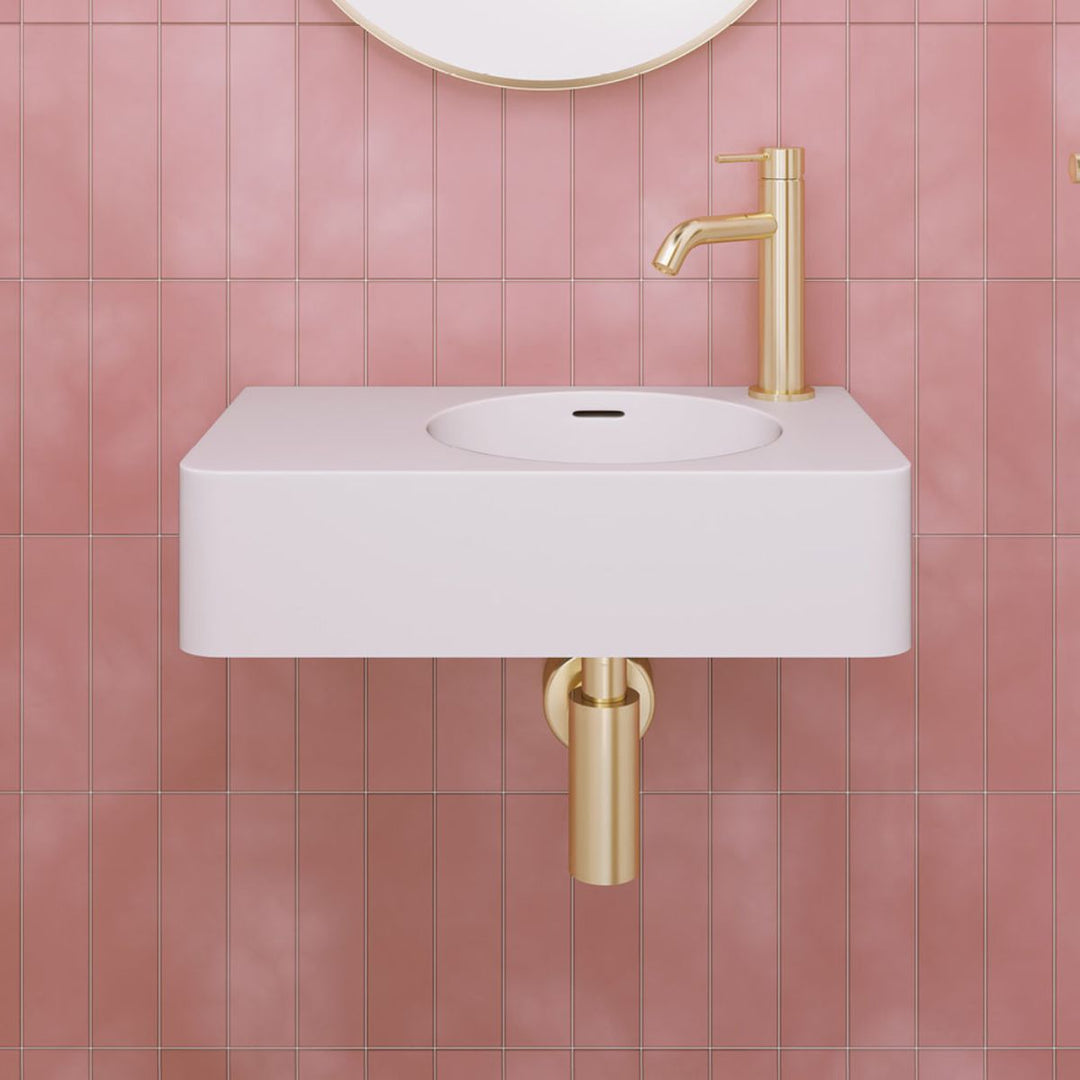 Fienza Encanto 470 Solid Surface Wall Basin Overflow 470mm x 300mm