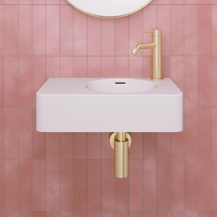 Fienza Encanto 470 Solid Surface Wall Basin Overflow 470mm x 300mm