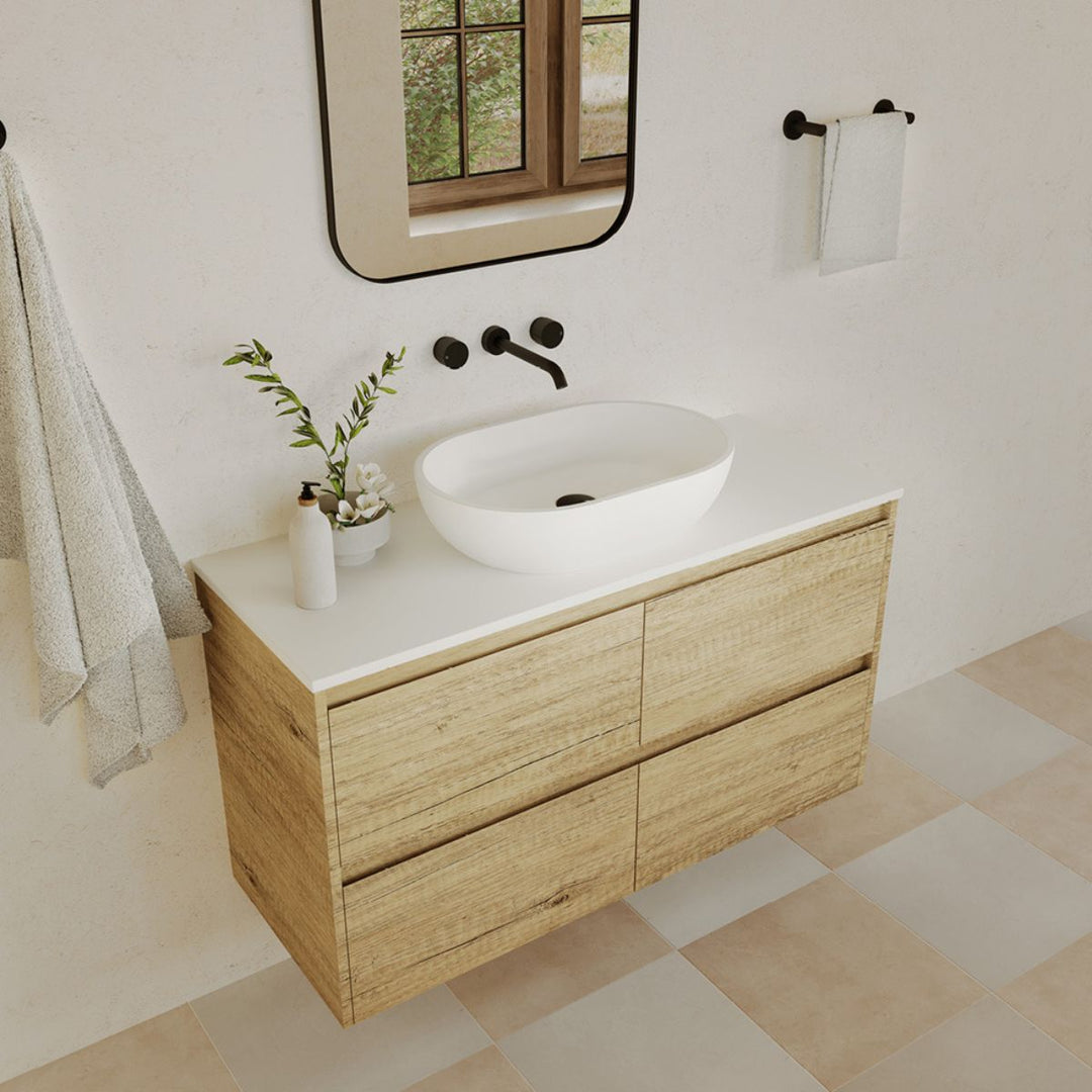 Fienza Nero Cast Above Counter Stone Basin 580mm x 380mm