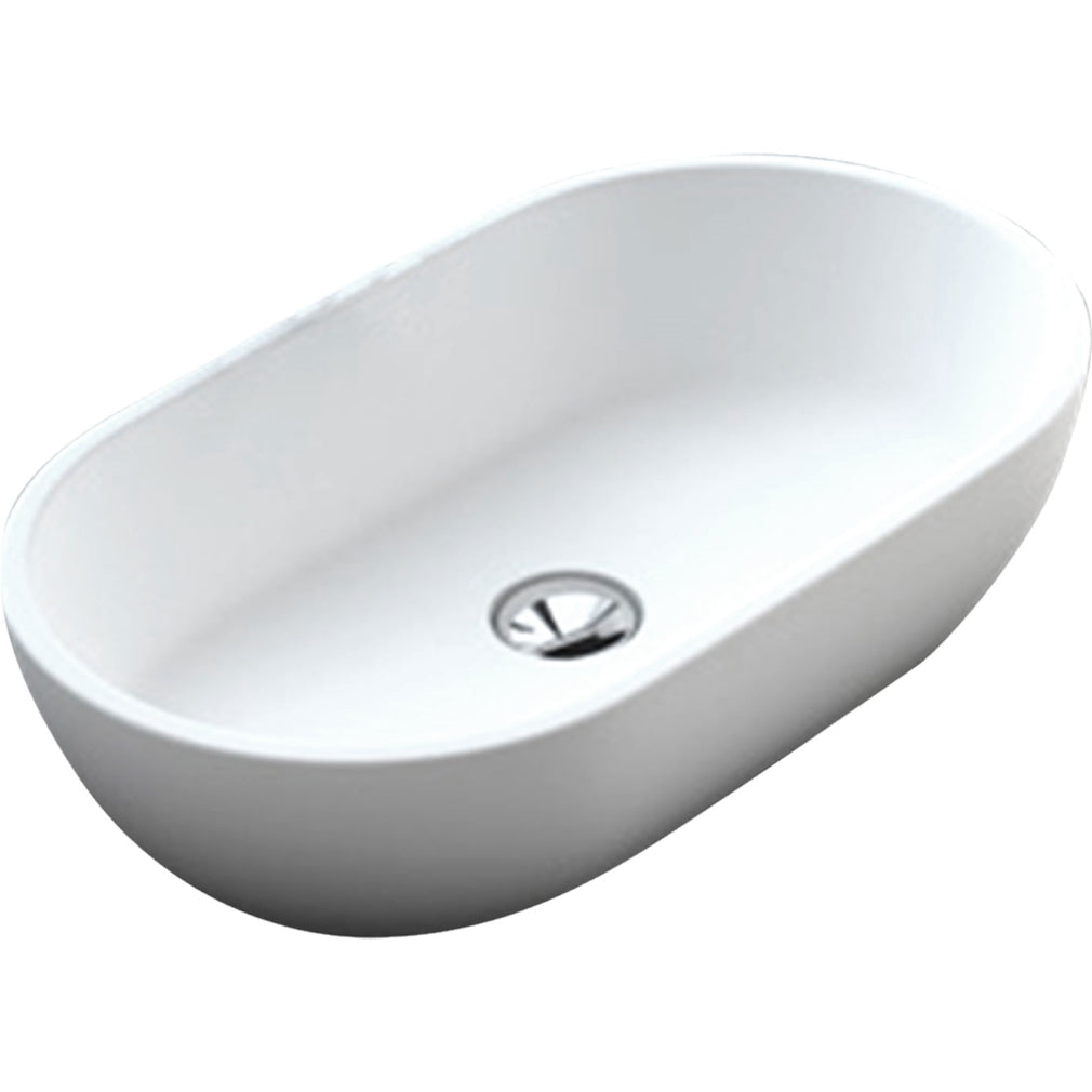 Fienza Nero Cast Above Counter Stone Basin - Design 10