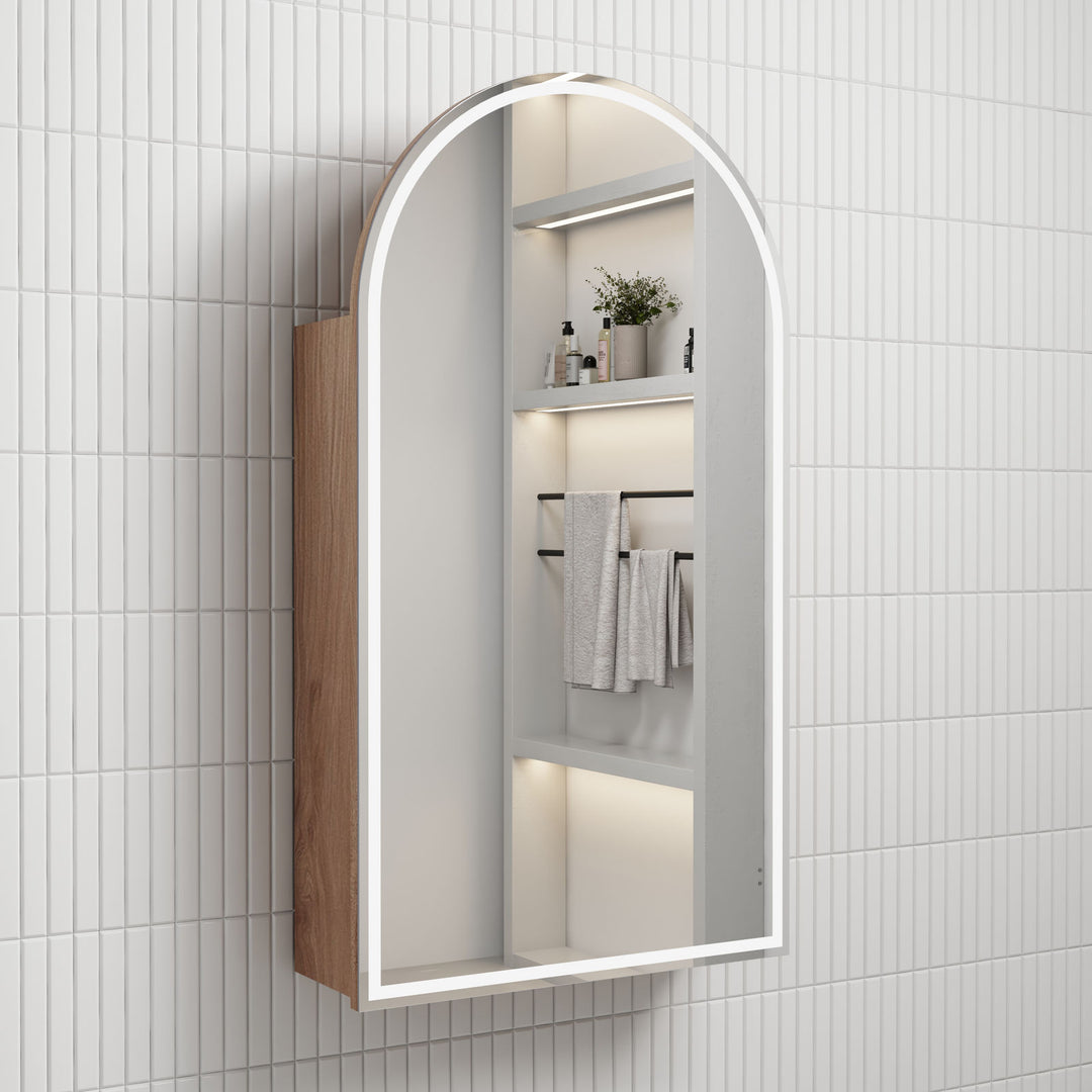 Aulic Canterbury Arch LED Frameless Shaving Cabinet 500 x 900mm