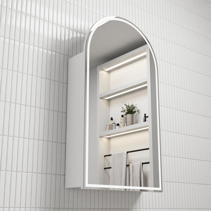 Aulic Canterbury Arch LED Frameless Shaving Cabinet 500 x 900mm