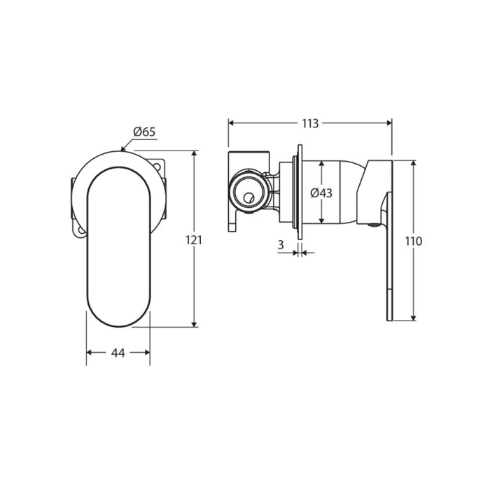 Fienza Empire Slim Round Plate Lead Free Wall Mixer (Dress Kit)