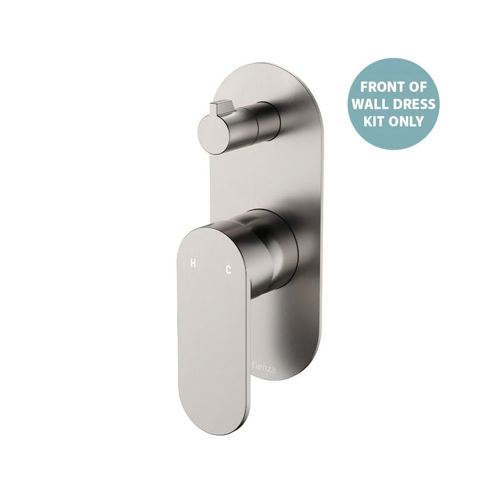 Fienza Empire Slim Large Oval Plate Vertical Lead Free Wall Diverter Mixer (Dress Kit)