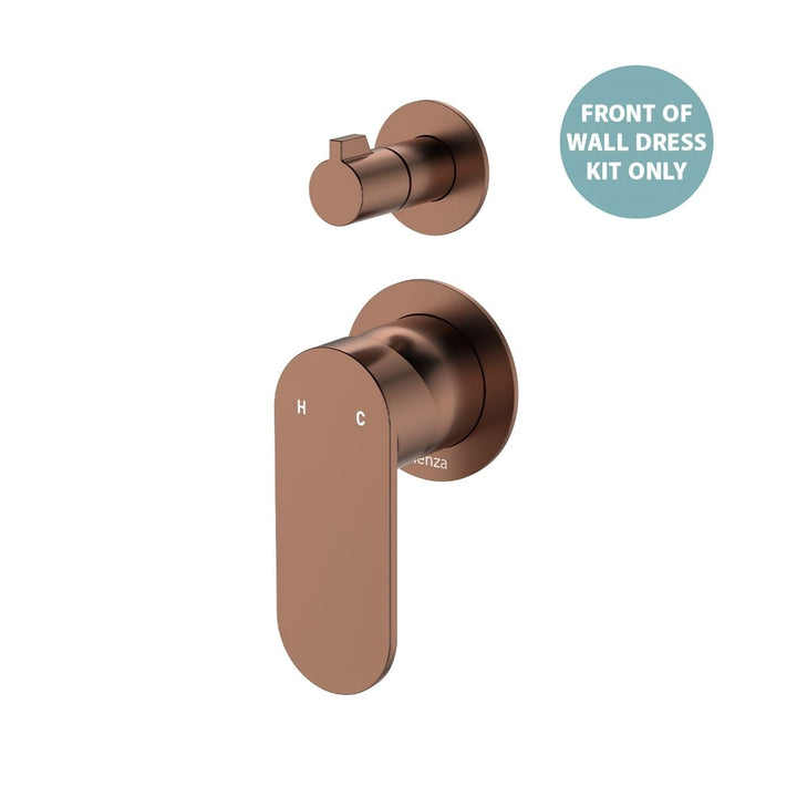 Fienza Empire Slim Small Round Plates Vertical Lead Free Wall Diverter Mixer (Dress Kit)