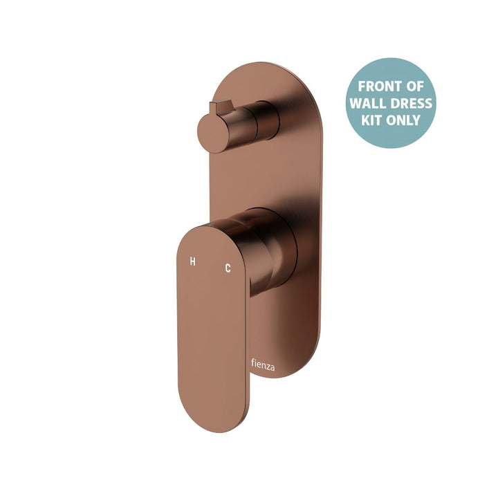 Fienza Empire Slim Large Oval Plate Vertical Lead Free Wall Diverter Mixer (Dress Kit)
