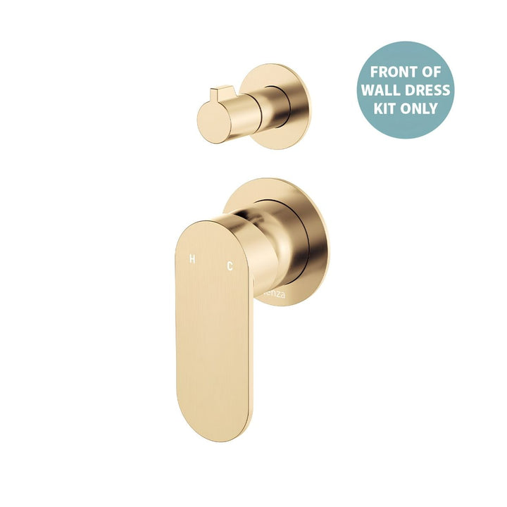 Fienza Empire Slim Small Round Plates Vertical Lead Free Wall Diverter Mixer (Dress Kit)