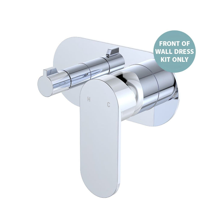 Fienza Empire Slim Large Oval Plate Horizontal Lead Free Wall Diverter Mixer (Dress Kit)
