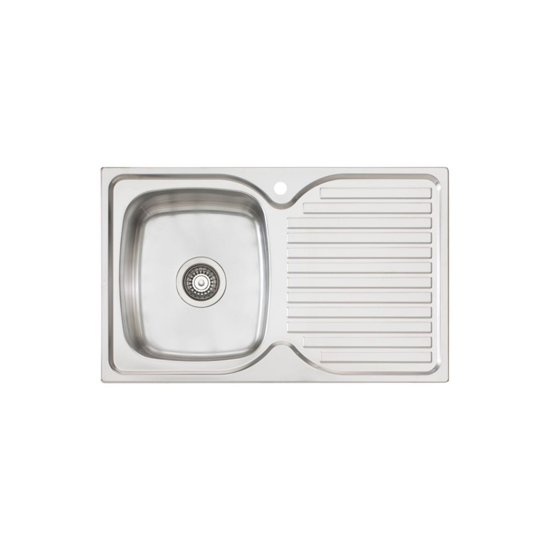 Oliveri Endeavour 17L Single Bowl Sink With Drainer 1TH 770 x 480mm