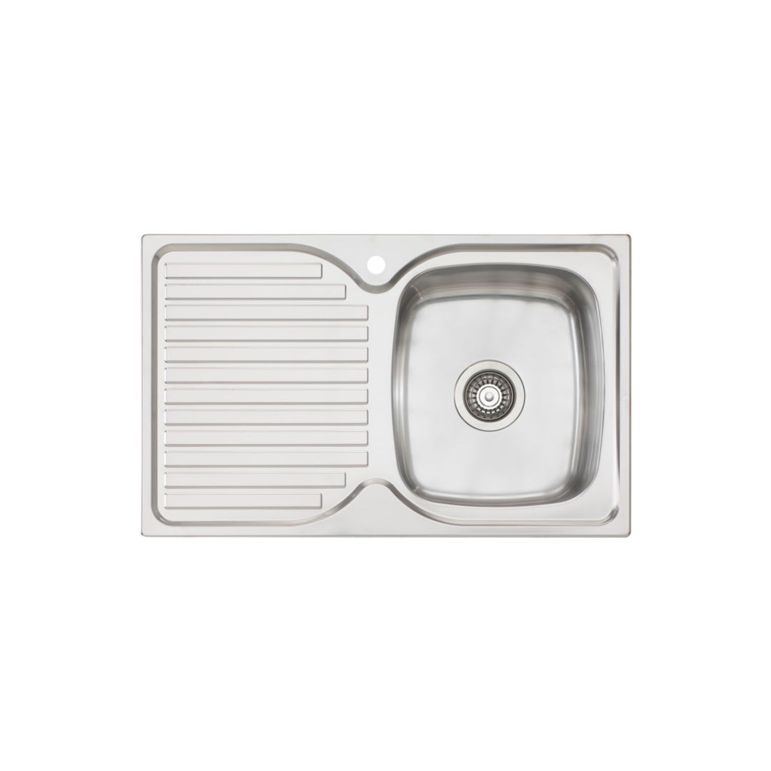 Oliveri Endeavour 17L Single Bowl Sink With Drainer 1TH 770 x 480mm