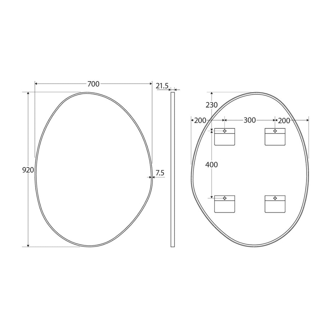 Fienza Pebble Asymmetrical Framed Mirror