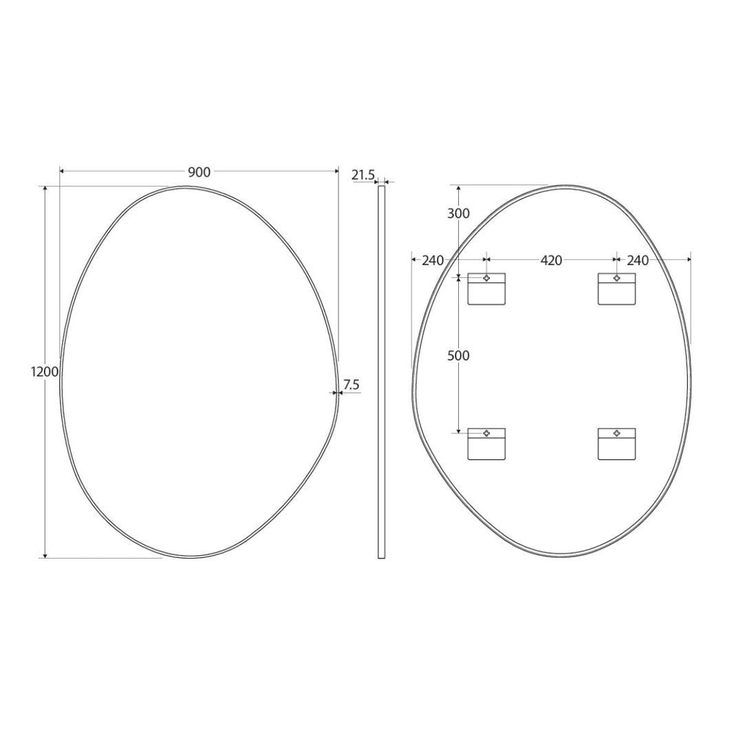 Fienza Pebble Asymmetrical Framed Mirror