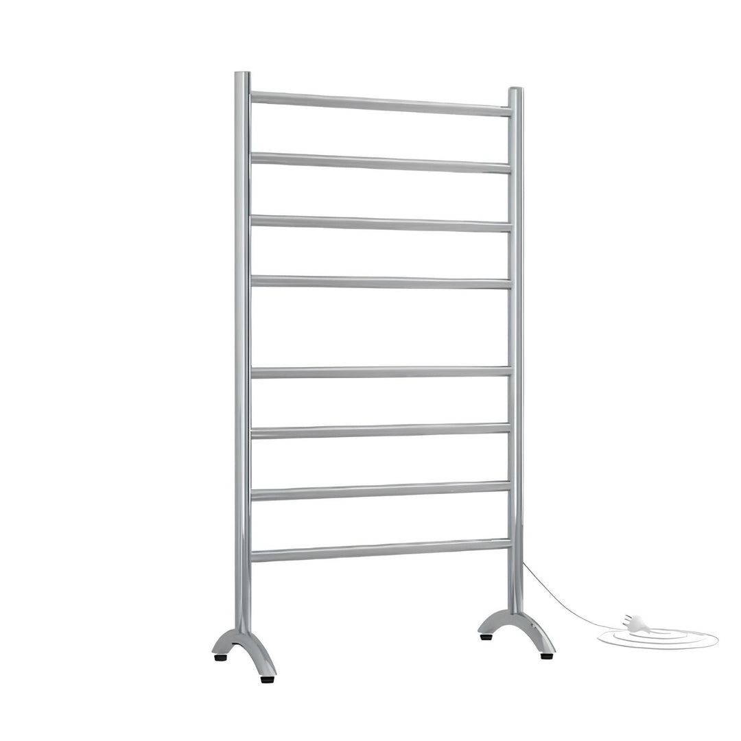Thermorail Straight Round Freestanding 8 Bar Heated Towel Ladder 600mm x 1080mm