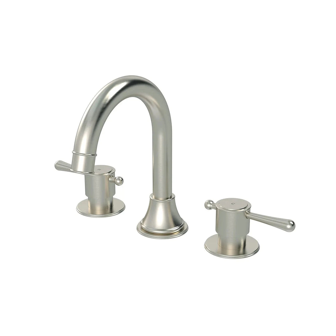 Basin Tap Set Meir Meir Harrington Three Hole Basin Set + Lever Handle Brushed Nickel