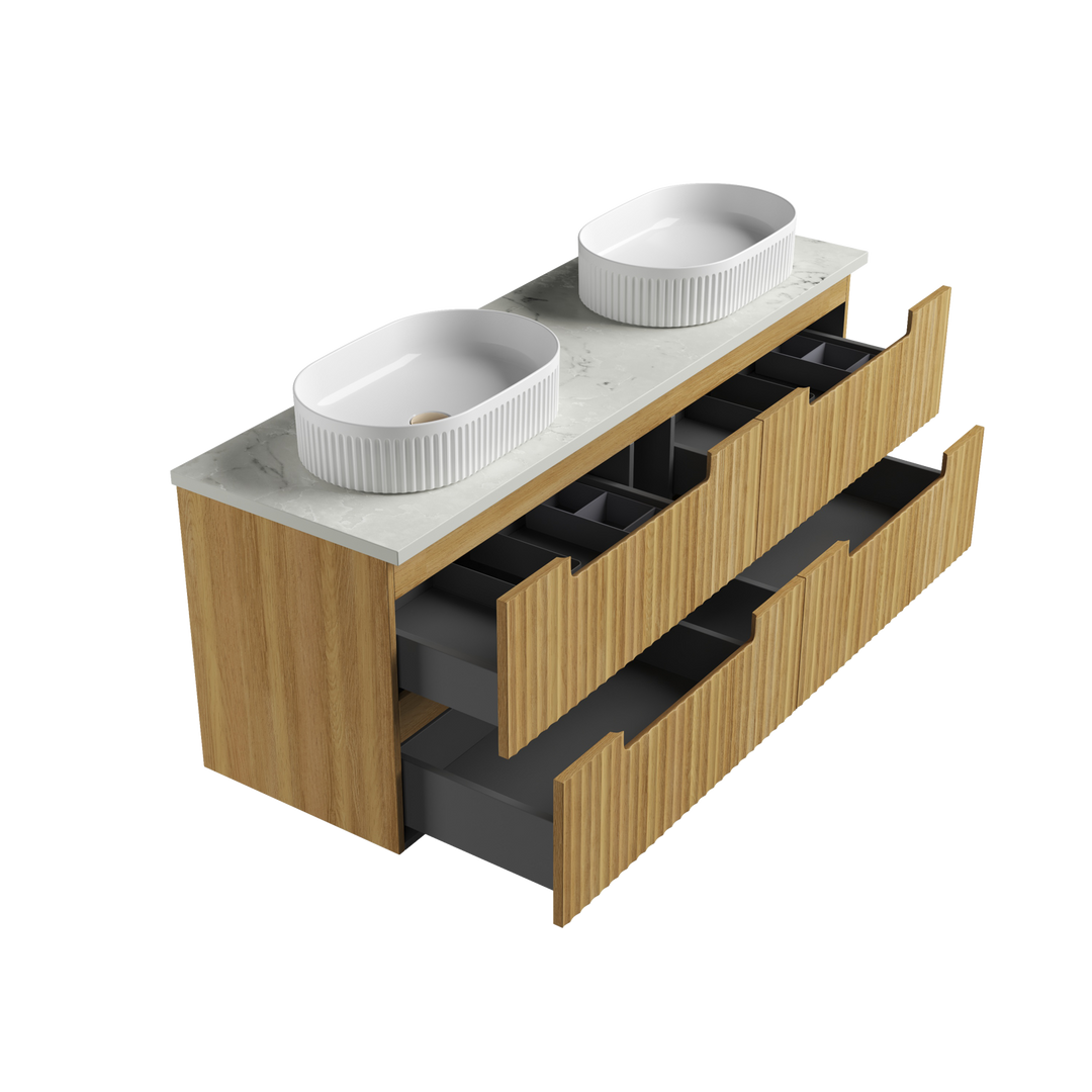 Aulic Lovina Tier Wall Hung Double Vanity - 1800mm - Design 10