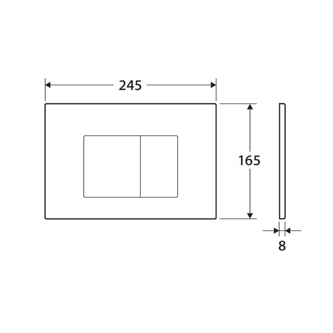 Fienza R&T Matte Black Square Button Flush Plate