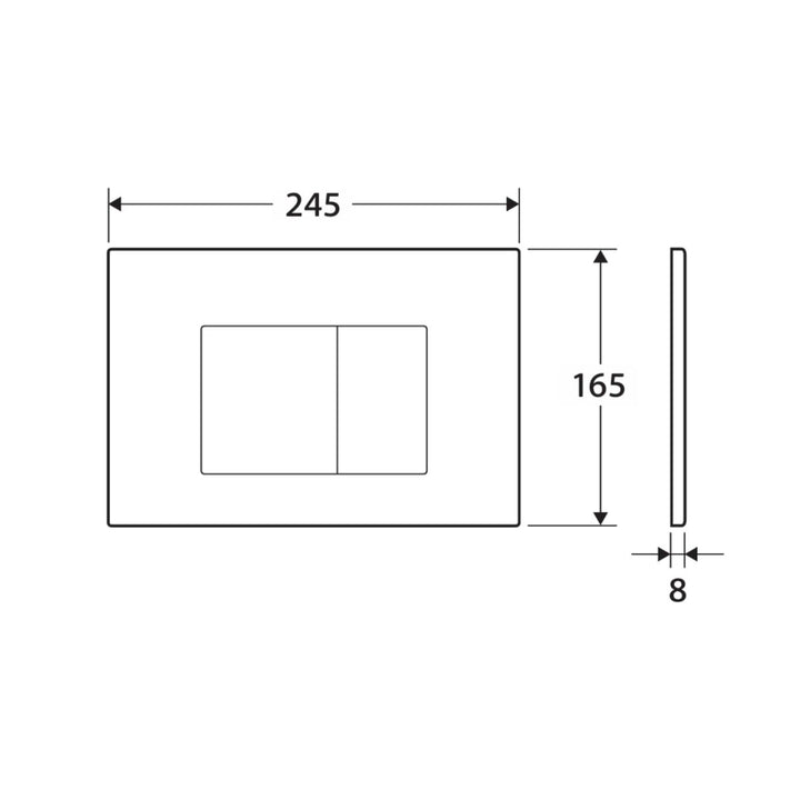 Fienza R&T Matte Black Square Button Flush Plate