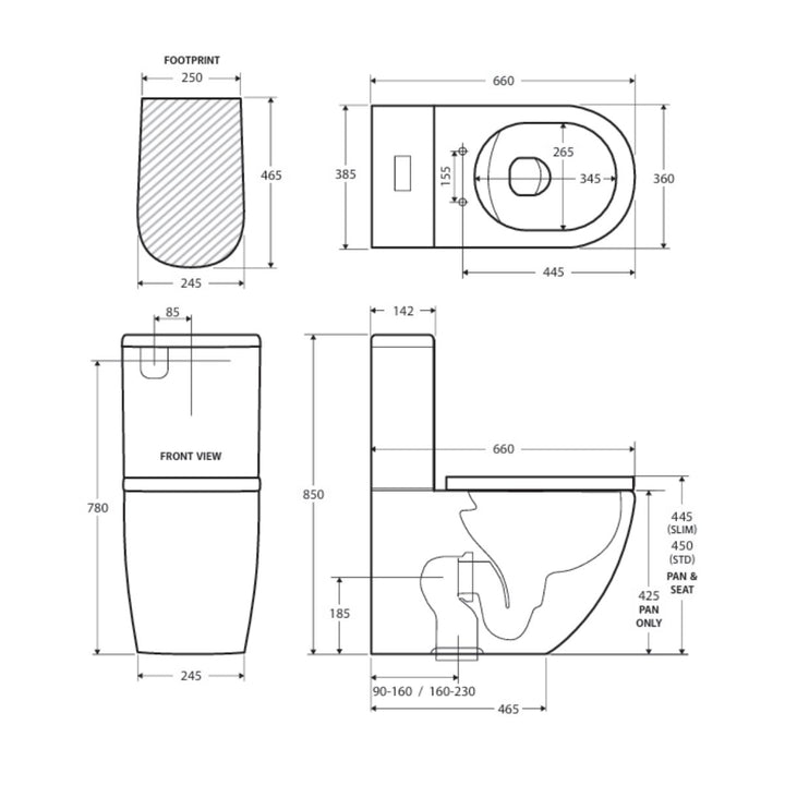 Fienza KOKO Back To Wall Toilet Suite