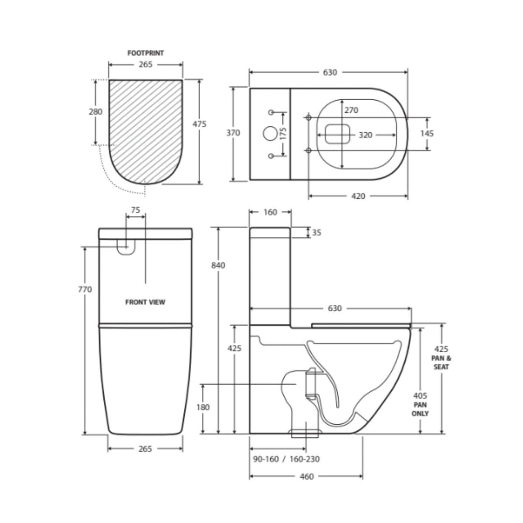 Fienza Empire Back To Wall Toilet Suite