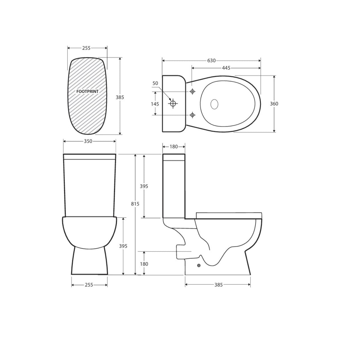 Fienza Stella Rimless Close-Coupled Toilet Suite
