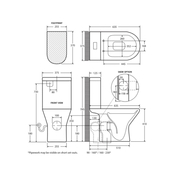 Fienza Chica Rimless Close-Coupled Toilet Suite