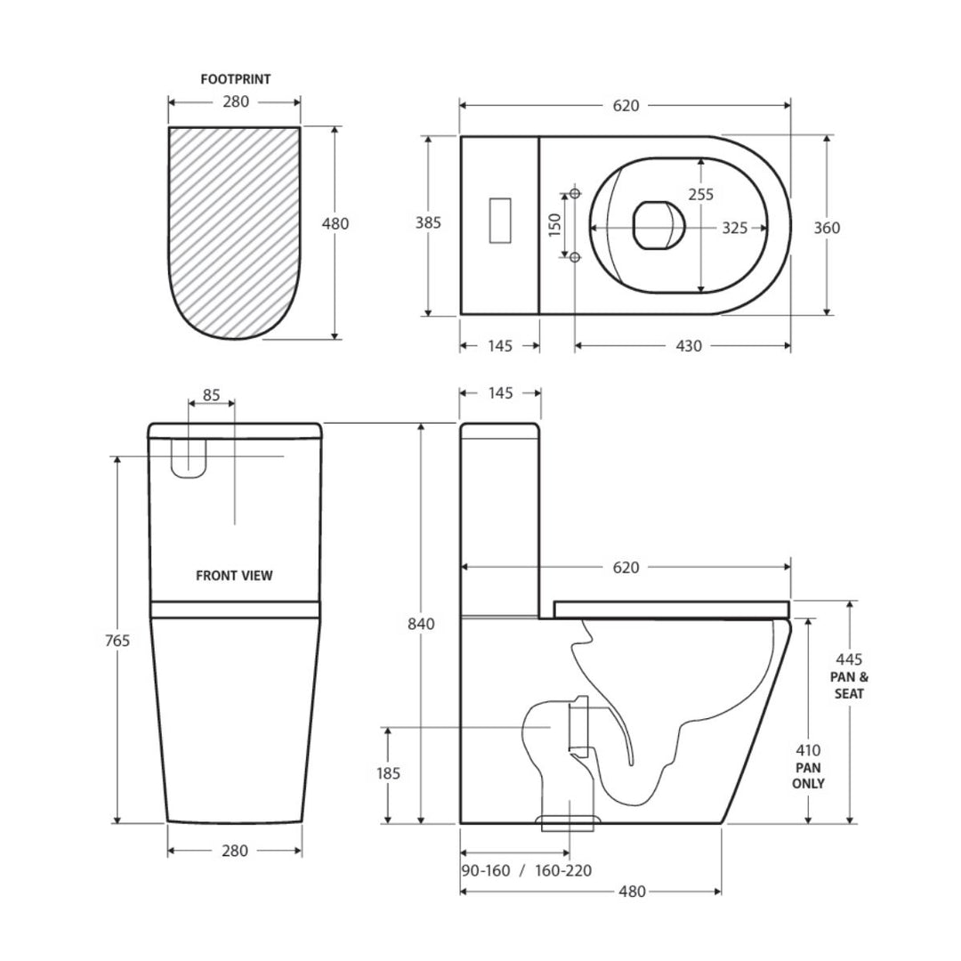 Fienza Isabella Back To Wall Toilet Suite