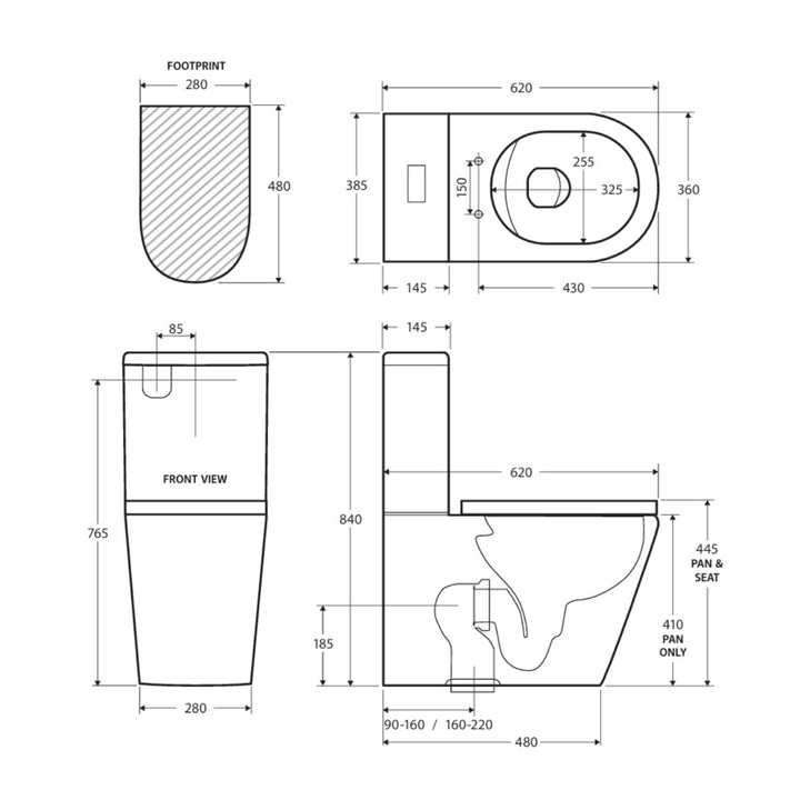 Fienza Isabella Back To Wall Toilet Suite